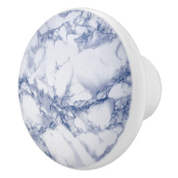 Sea Blue Marble Ceramic Knob