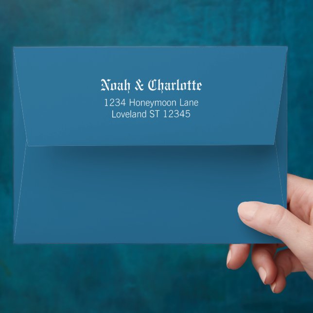 Sea Blue Medieval Renaissance Wedding  Envelope (Hand)