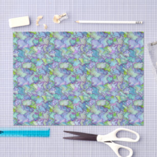 Sea Blue & Mint Green Watercolor Decoupage  Tissue Paper