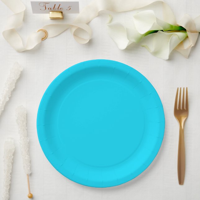 Sea Blue Paper Plates (Wedding)