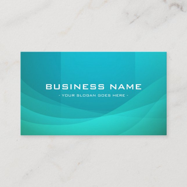 Sea Blue Professional Business Card (Front)