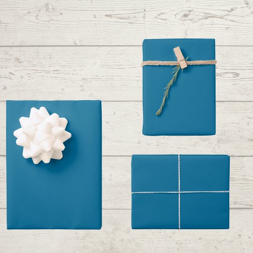 Sea Blue Solid Color Wrapping Paper Sheets