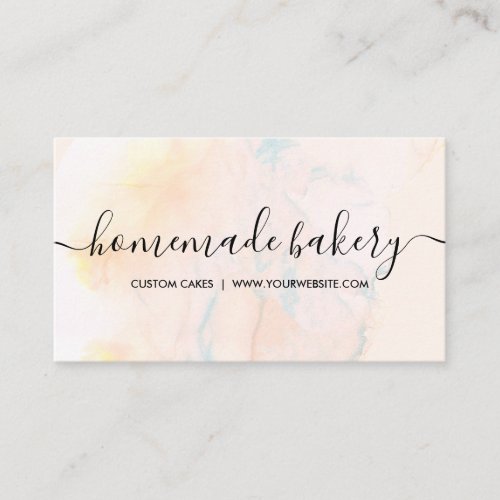 Sea Blue Tone Cream Simple Ombre Loyalty Bakery Business Card