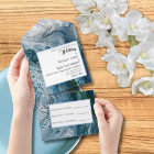 Sea Blues Alcohol Ink Wedding Invitation Elegance