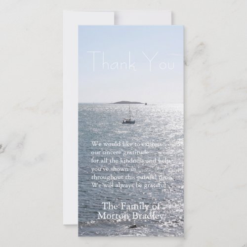 Sea Boat and Island 2 Sympathy Thank You