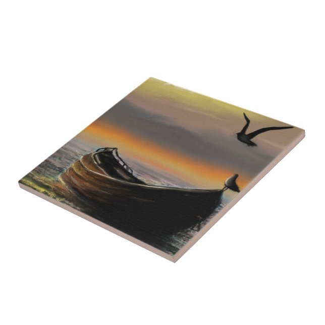 Sea Boat Ceramic Tile (Side)