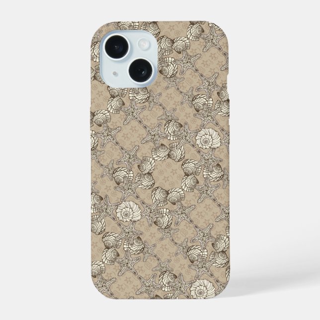 Sea Bounty Shells Vintage Pattern Iphone Case (Back)