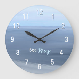 Sea Breeze – Calm Blue Ocean Large Clock