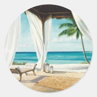 sea breeze classic round sticker
