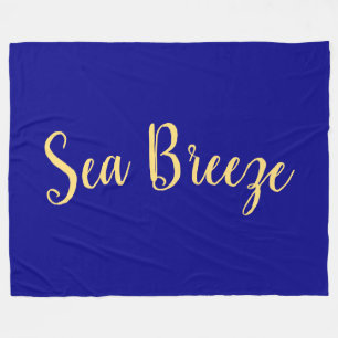 SEA BREEZE Elegant Royal Navy Blue Background Fleece Blanket