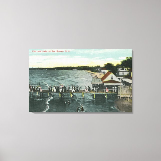 Sea Breeze Pier and Lake Scene Canvas Print (Front)