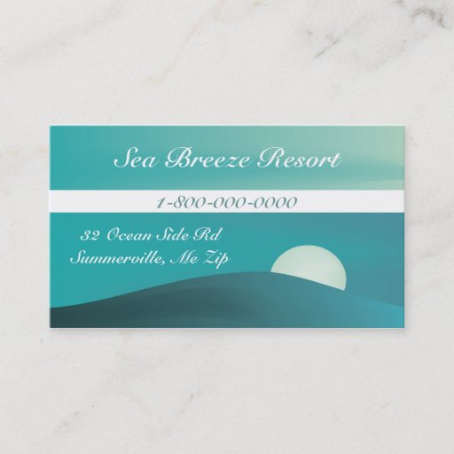 Customizable Sea Breeze Resort Business Card Template