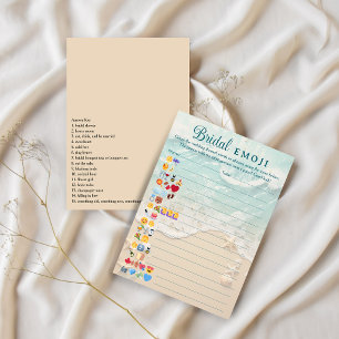 Sea Bridal Emoji Answers Included Pictionary Game Invitation