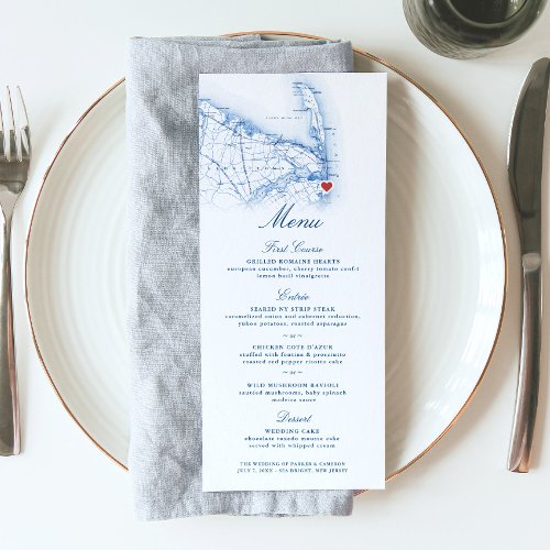 Sea Bright New Jersey Map Destination Wedding Menu