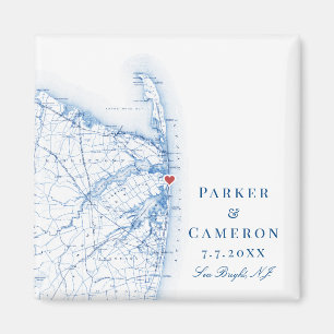 Sea Bright New Jersey Map Elegant Wedding Favor Magnet
