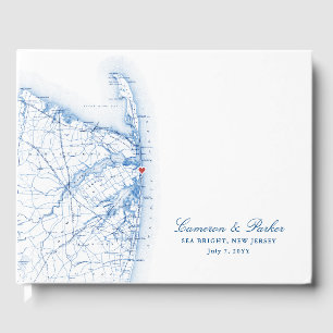 Sea Bright New Jersey Map Elegant Wedding Guest Book