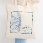 Sea Bright New Jersey Map Elegant Wedding Welcome Tote Bag<br><div class="desc">These Sea Bright New Jersey map tote bags are perfect to welcome your coastal Jersey Shore destination wedding guests with welcome bag goodies, or customize them for your wedding party. The heart is over Windows on the Water, but you can move the heart by clicking "Edit Using design tool" under...</div>