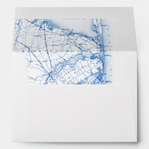 Sea Bright New Jersey Map White Wedding Envelope