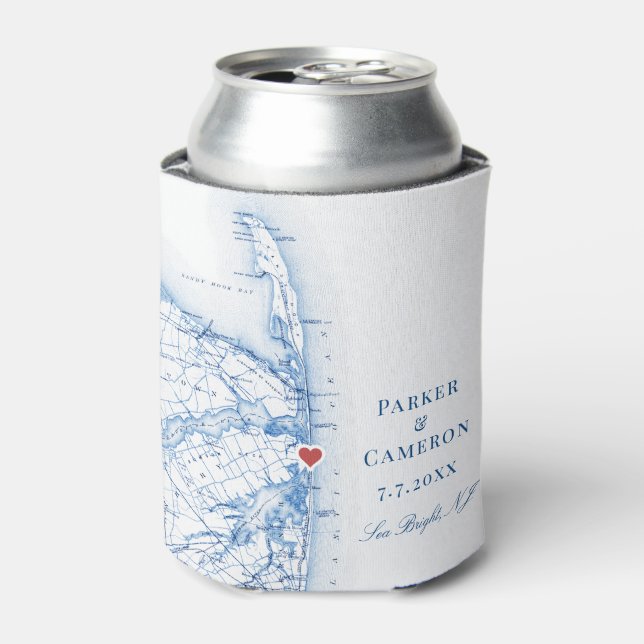Sea Bright New Jersey Wedding Favor Coozie (Can Front)