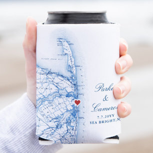 Sea Bright New Jersey Wedding Favor Drink Can Cooler