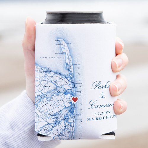 Sea Bright New Jersey Wedding Favor Drink Can Cooler