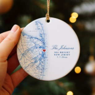 Sea Bright New Jersey Wedding Our First Christmas  Ceramic Ornament