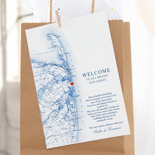 Sea Bright New Jersey Wedding Welcome Itinerary Thank You Card