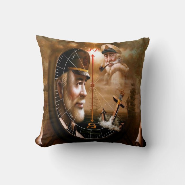 Sea Captain 3 Throw Pillow (Front)