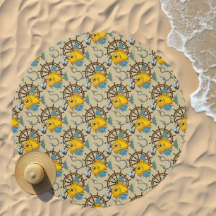 Sea Captain Fish Pattern Beach Towel