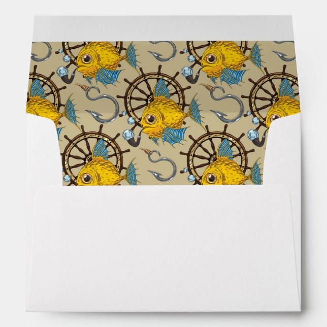 Sea Captain Fish Pattern Envelope (Back (Bottom))