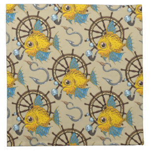 Sea Captain Fish Pattern Napkin