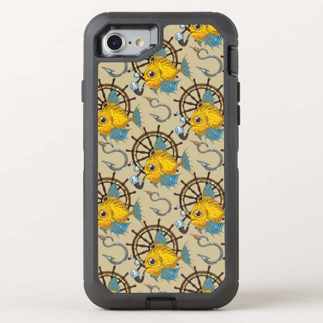 Sea Captain Fish Pattern Otterbox iPhone Case (Back)