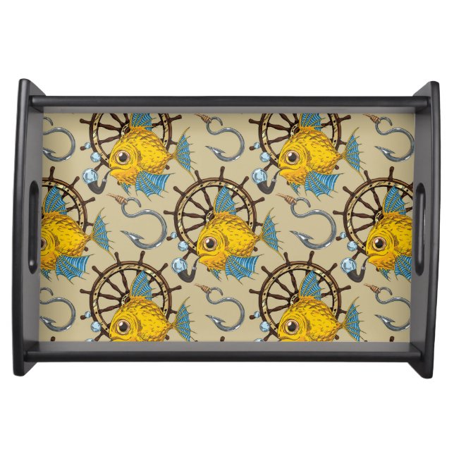 Sea Captain Fish Pattern Serving Tray (Front)