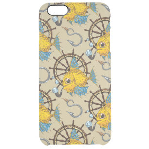Sea Captain Fish Pattern Clear iPhone 6 Plus Case