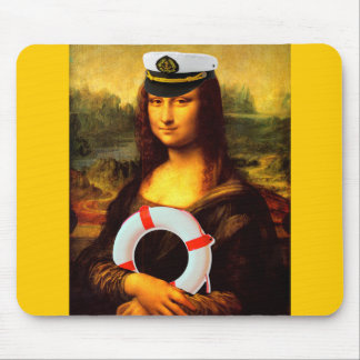 Sea Captain Mona Lisa Mouse Pad