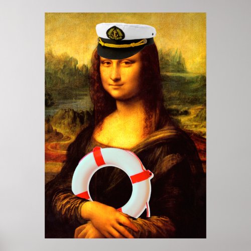 Sea Captain Mona Lisa Poster