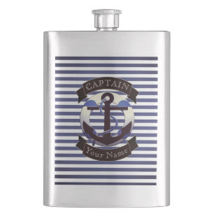 Sea captain sailor personalized flask