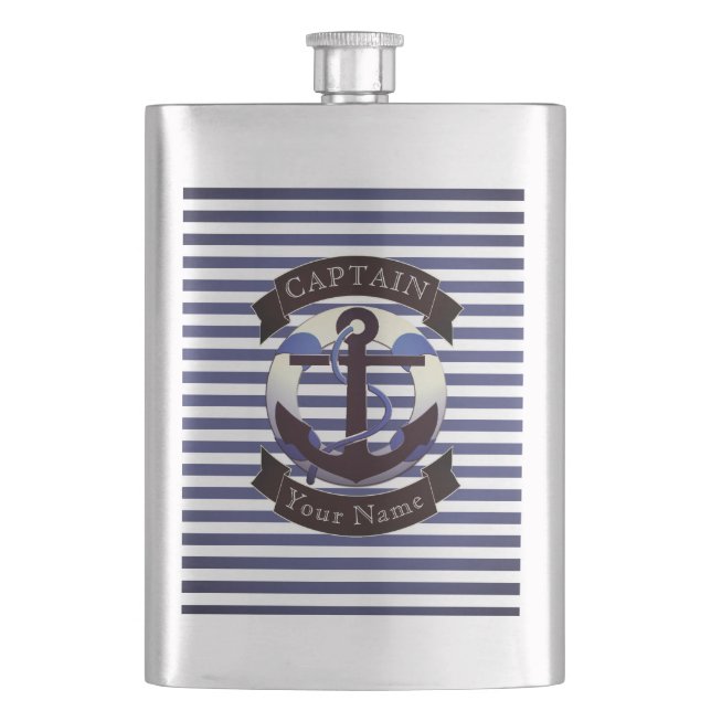 Sea captain sailor personalized flask (Front)