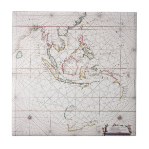 Sea chart East of India   Indonesia Ceramic Tile