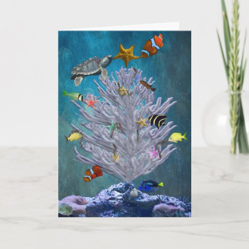 Sea Christmas Tree Holiday Card