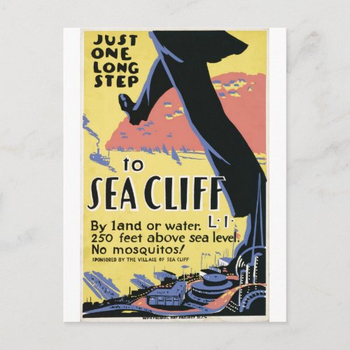 Sea Cliff New York Advertisment Poster Postcard