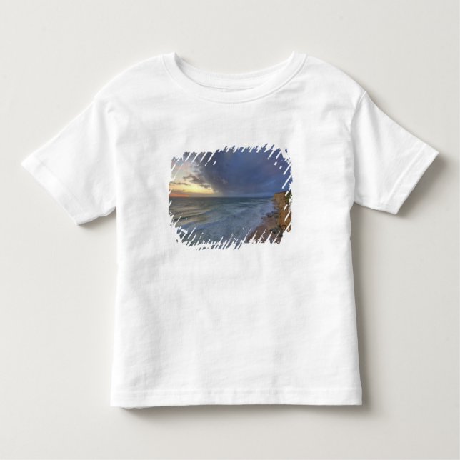 Sea cliffs catch days last light at Pomponi Toddler T-shirt (Front)