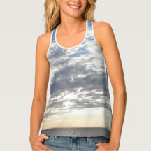 Sea&Cloudy Sky Women's Racerback Tank Top