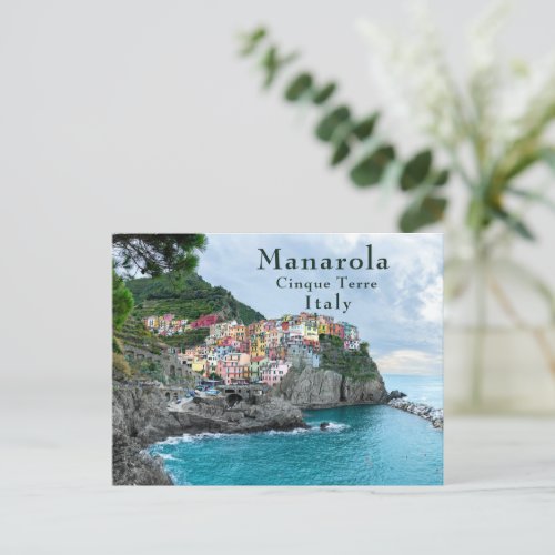 Sea Coast Cinque Terre Manarola Riomaggiore Italy  Postcard