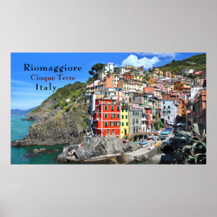 Sea Coast Cinque Terre Riomaggiore Italy Poster
