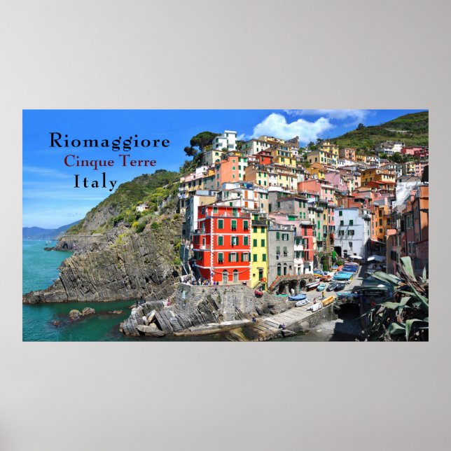 Sea Coast Cinque Terre Riomaggiore Italy  Poster (Front)