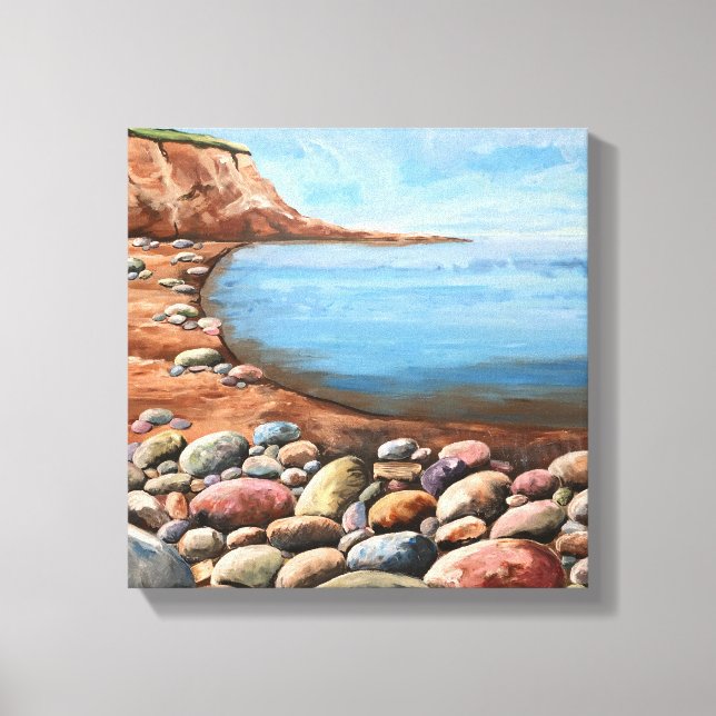 Sea coast shoreline blue canvas print (Front)