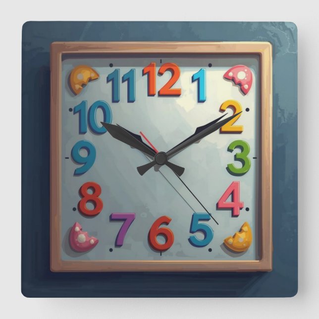 Sea Colors Square Wall Clock (Front)