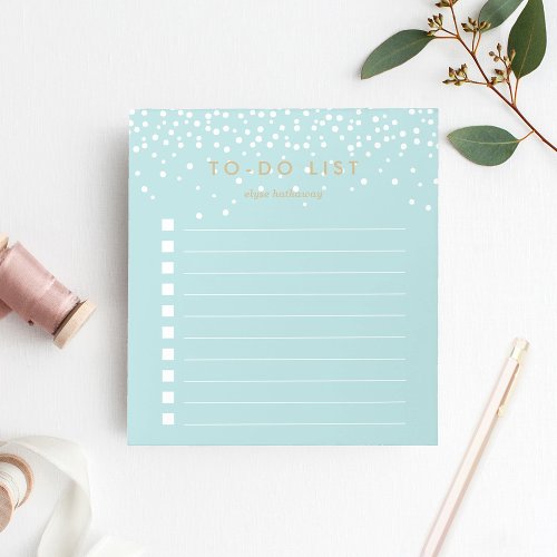Sea  Confetti Dots Personalized To_Do List Notepad