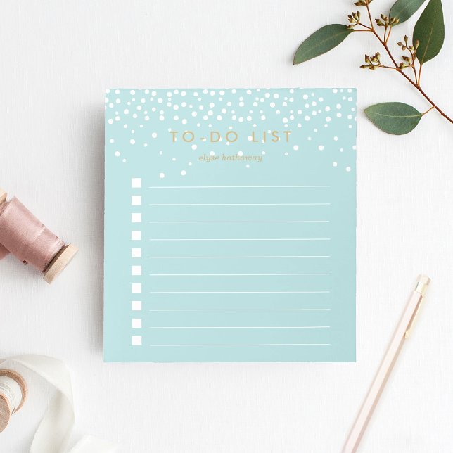Sea | Confetti Dots Personalized To-Do List Notepad (Creator Uploaded)